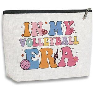 Volleyball makeup bag cosmetic pouch gift for teen girls players travel organize